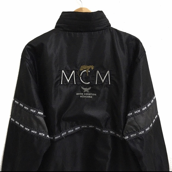 RARE! Vintage Mode Creation Munchen(MCM) Big Logo Embroidered Zipper Windbreaker - Picture 4 of 5